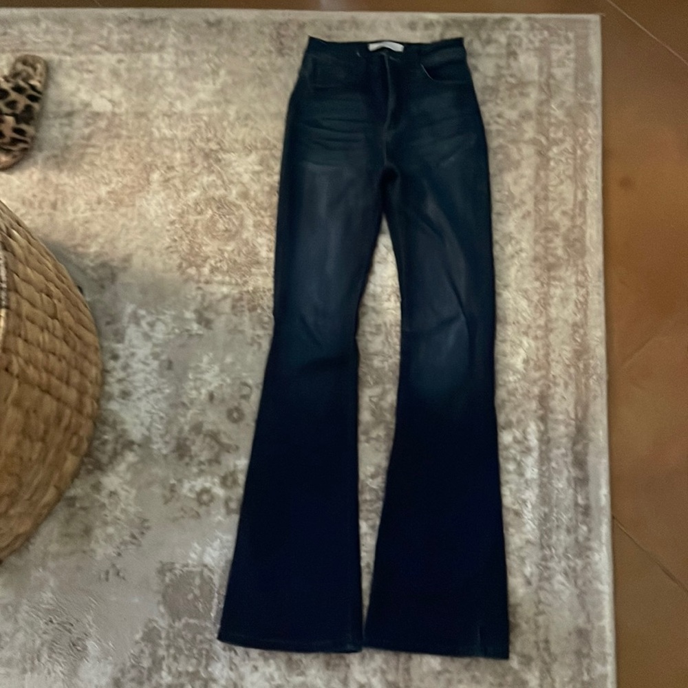 Kancan signature Buckle store exclusive high rise flare jeans (dark wash)